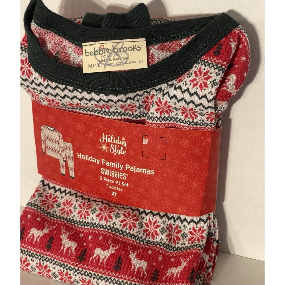 Christmas Bobbie Brooks Holiday Pajamas 2pc Set Toddler Size‎ 3T New